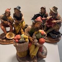 Statua n. 3 pz. Terracotta ceramica di Caltagirone