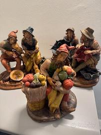 Statua n. 3 pz. Terracotta ceramica di Caltagirone