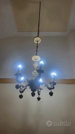 LAMPADARIO CAPODIMONTE A 5 LUCI