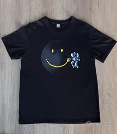 T-shirt uomo nera con stampa taglia M