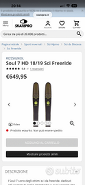 Sci Rossignol SOUL 7 HD 188 cm + Attacchi Look NX1