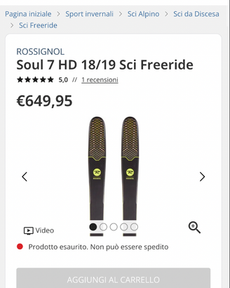 Sci Rossignol SOUL 7 HD 188 cm + Attacchi Look NX1