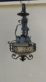 Lampada / e in ferro battuto sospesa