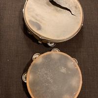 2 tamburelli 25cm e 20 cm in legno