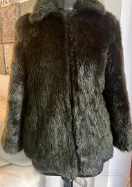 Giacca cappottino eco pelliccia verde M