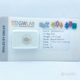 Diamante Naturale Certificato 1.91 ct