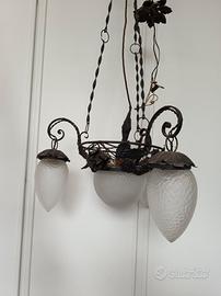 lampadario in ferro battuto inizio 900