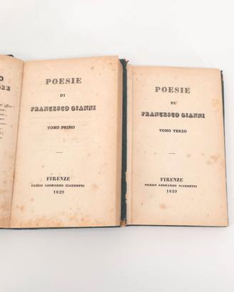 Libro Antico Poesie Francesco Gianni 1829