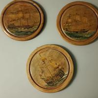 Tris Tavole Velieri su Legno - Arte ligure