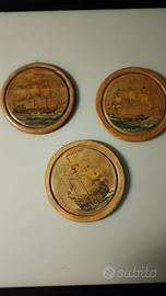 Tris Tavole Velieri su Legno - Arte ligure