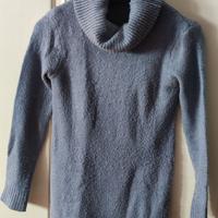 maxi maglia  maniche lunghe grigia con collo largo