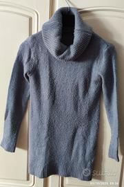 maxi maglia  maniche lunghe grigia con collo largo