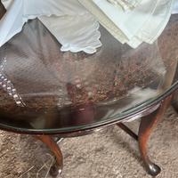 Tavolino in legno e vetro