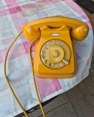 Telefono a disco s62 giallo originale vintage