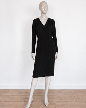Abito Midi Vintage Luisa Spagnoli in Viscosa Nero 