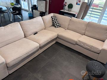 Divano angolare 5/6 posti beige