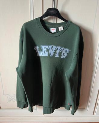 Felpa Levi's Verde con Logo Ricamato - Taglia XL