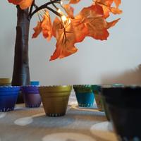 Set di vasetti in terracotta decorati a mano✨