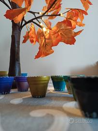 Set di vasetti in terracotta decorati a mano✨