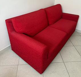 Divano 3 posti PoltroneSofà rosso sfoderabile