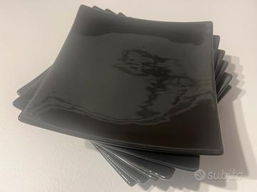 Piatti Quadrati Neri (6X)