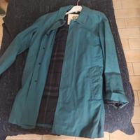 Trench Gabardine burberry Blue petrol taglia M