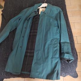Trench Gabardine burberry Blue petrol taglia M