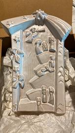 Mattonella presepe in ceramica di Faenza