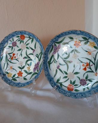 Coppia piatti Arita Japan- porcellana decorata a m