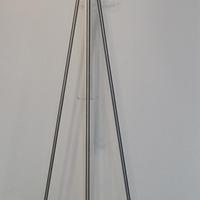 Appendiabiti in acciaio e legno bianco