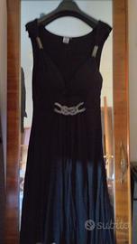 Abitino Nero Elegante con Strass in Vita - Donna -