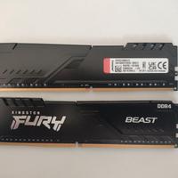 RAM ddr4 Kingston Fury 3200 MHZ 16gb 8x2gb