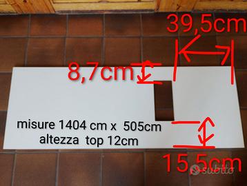 Top Melaminico"Gola system"ghiaccio/bco,Idealbagni