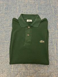 Polo Lacoste manica lunga, verde scuro, tg S (3)