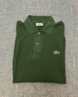 Polo Lacoste manica lunga, verde scuro, tg S (3)