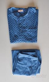 Pigiama invernale azzurro fantasia, Taglia XL