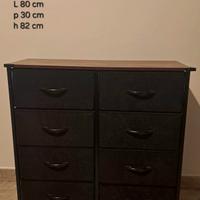 Cassettiera in tessuto nero