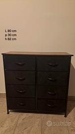 Cassettiera in tessuto nero