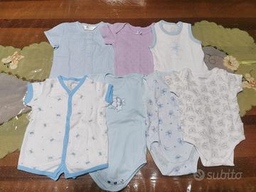 Lotto 7 body neonato 0/3 mesi