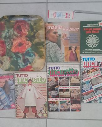 Lotto Riviste Vintage Uncinetto e Maglia + Vassoio