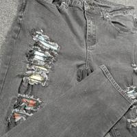 jeans uomo amiri taglia s neri con toppe colorate 