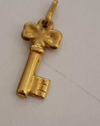 1 ciondolo in oro giallo 750 chiave delle felicità