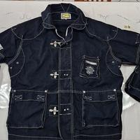 Giacca giubbino jeans nero taglia XL Hexagon