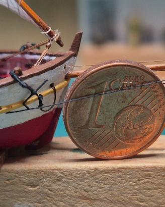 Modellino Leudo Felice Manin nave in bottiglia