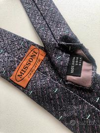 Missoni cravatta vintage pura seta modello sottile