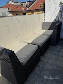 Set Salotto da Giardino in Rattan Sintetico