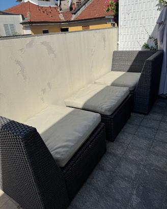 Set Salotto da Giardino in Rattan Sintetico