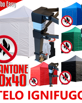Gazebo 3x3 blu pieghevole verde certificato eventi