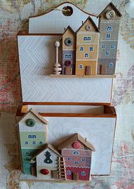 Portalettere Muro Casette Legno Materiali Recupero