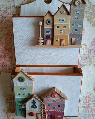 Portalettere Muro Casette Legno Materiali Recupero
